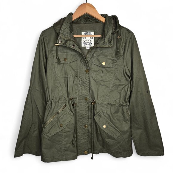 Made by Johnny Pop of Color Anorak Parka Jacket Women's Cargo Utility Hooded L - Picture 1 of 6